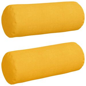 vidaXL Cojines Bolster 2 pcs Amarillo Claro &Oslash; 25 x 70 cm Tela de pana