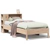vidaXL Cama con estanter&iacute;a sin colch&oacute;n madera maciza de pino 75x190 cm