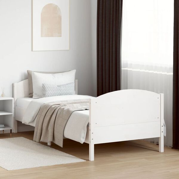 vidaXL Estructura de cama sin colch&oacute;n madera de pino blanca 90x200 cm