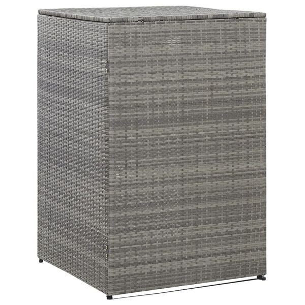 vidaXL Cobertizo para cubo de basura rat&aacute;n sint&eacute;tico gris 76x78x120cm