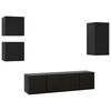 vidaXL Set de muebles de TV 5 piezas madera contrachapada negro