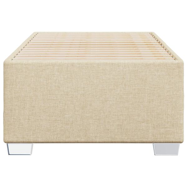 vidaXL Estructura de cama sin colch&oacute;n tela crema 90x200 cm