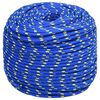 vidaXL Cuerda de barco polipropileno azul 10 mm 25 m
