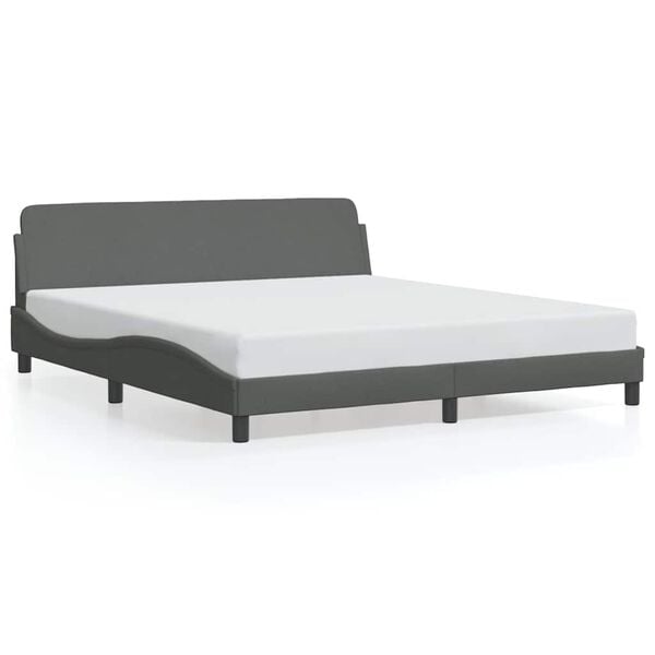 vidaXL Estructura de cama Dover de tela gris oscuro 180x200 cm