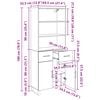 vidaXL Aparador alto con caj&oacute;n Roble artesanal 69,5 x 34 x 180 cm