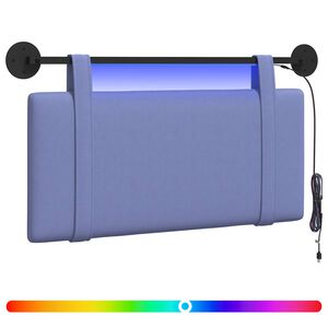 vidaXL Cabecero colgante Con luz LED Azul jeans Tela