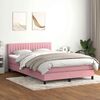 vidaXL Cama box spring con colch&oacute;n terciopelo rosa 160x220 cm