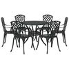 vidaXL Conjunto de Comedor de Jard&iacute;n 7 pcs Negro Aluminio