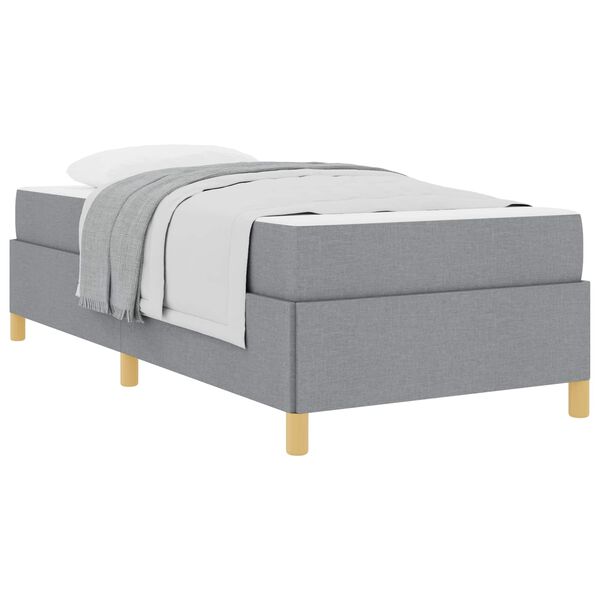 vidaXL Estructura de cama con colch&oacute;n Gris Claro 90 x 200 cm tela