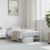 vidaXL Estructura cama sin colchón con estribo metal blanco 80x200 cm