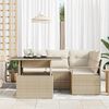 vidaXL Conjunto de sof&aacute; de jard&iacute;n 5 pcs Beige Polirat&aacute;n