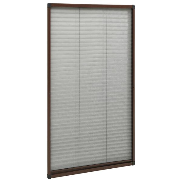 vidaXL Mosquitera plisada para ventanas aluminio marr&oacute;n 80x160 cm