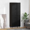 vidaXL Aparador alto 2 pcs Roble negro Madera de Ingenier&iacute;a y Vidrio