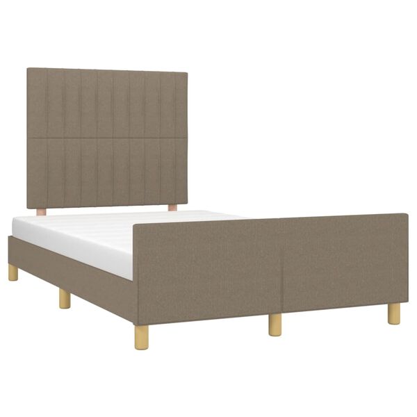 vidaXL Estructura de cama sin colch&oacute;n tela gris taupe 120x200 cm