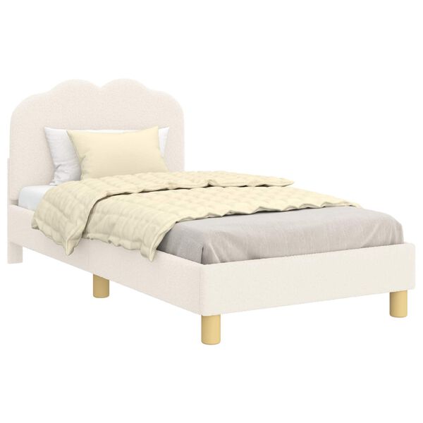 vidaXL Estructura de cama con cabecera Crema 80 x 160 cm Tela de Oveja