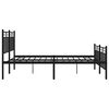 vidaXL Estructura cama sin colch&oacute;n con estribo metal negro 150x200 cm