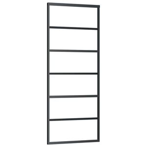 vidaXL Puerta corredera ESG vidrio y aluminio negra 76x205 cm