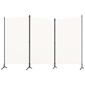 vidaXL Biombo divisor de 3 paneles tela blanco 260x180 cm