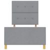 vidaXL Estructura de cama con cabecera Gris claro 90 x 200 cm tela
