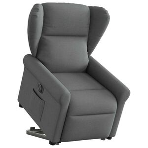 vidaXL Sill&oacute;n el&eacute;ctrico reclinable elevable de tela gris oscuro