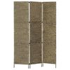 vidaXL Biombo divisor 3 paneles jacinto de agua marr&oacute;n 116x160 cm