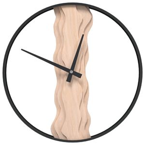 vidaXL Reloj de pared de hierro y madera de roble marr&oacute;n &Oslash;35 cm