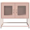 vidaXL Mueble para TV acero laminado en frío rosa 68x39x60,5 cm