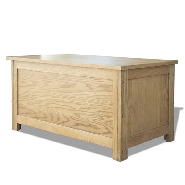 vidaXL Caja de almacenamiento de madera maciza de roble 90x45x45 cm