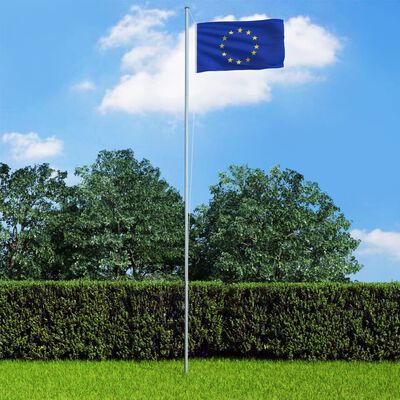 vidaXL Bandera de la Unión Europea y mástil de aluminio 4 m
