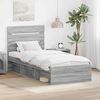 vidaXL Estructura de cama con cabecera Gris Sonoma 75 x 190 cm
