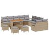 vidaXL Conjunto de sofá de jardín con cojín 14 pcs Beige y Gris Claro