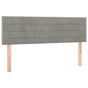 vidaXL Cabeceros gris claro 144x5x78/88 cm terciopelo