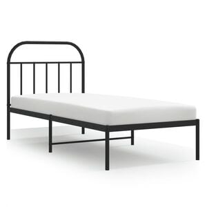 vidaXL Estructura cama sin colch&oacute;n con cabecero metal negro 90x190 cm