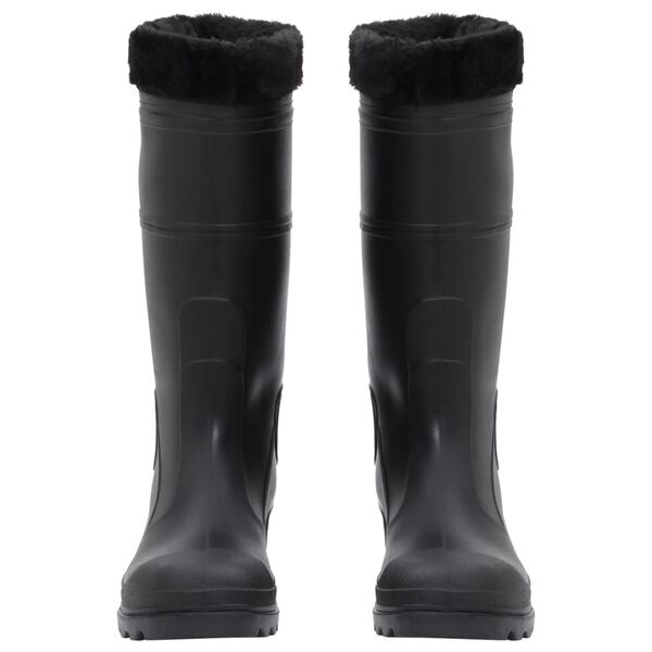 vidaXL Botas de agua con calcetines extra&iacute;bles negro n&uacute;mero 41 PVC