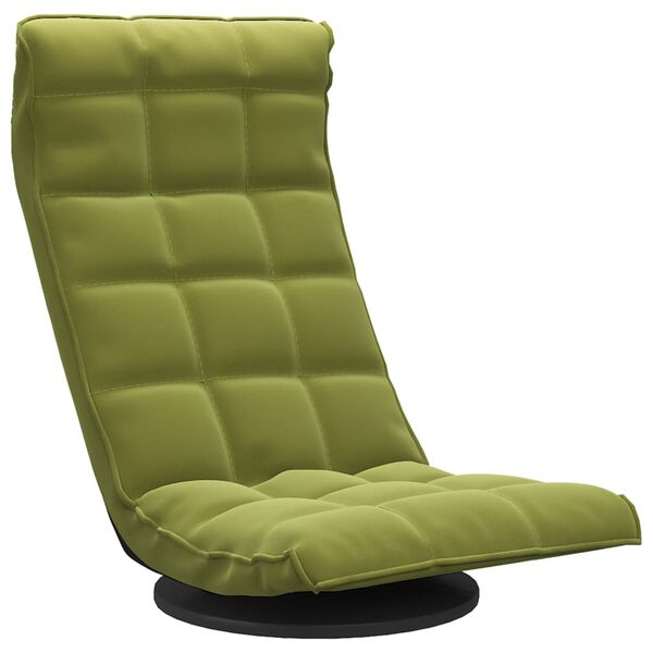 vidaXL Silla de suelo giratoria de terciopelo verde claro