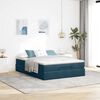 vidaXL Estructura de cama otomana con colch&oacute;n terciopelo azul oscuro