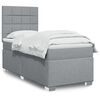 vidaXL Cama box spring con colch&oacute;n tela gris claro 90x190 cm