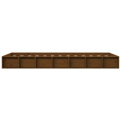 vidaXL Estructura de cama de madera maciza marrón miel 140x190 cm