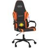 vidaXL Silla gaming de masaje cuero sintético negro y naranja