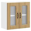 vidaXL Armario de cocina de pared con puerta de cristal "Kalmar" de, roble artesanal, madera de ingenier&iacute;a