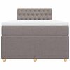 vidaXL Cama box spring con colch&oacute;n tela gris taupe 120x190 cm