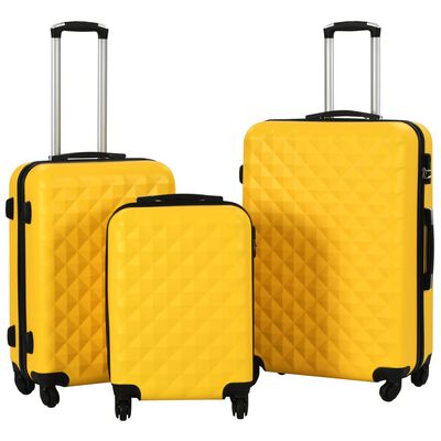 vidaXL Juego de maletas rígidas con ruedas trolley 3 pzas amarillo ABS