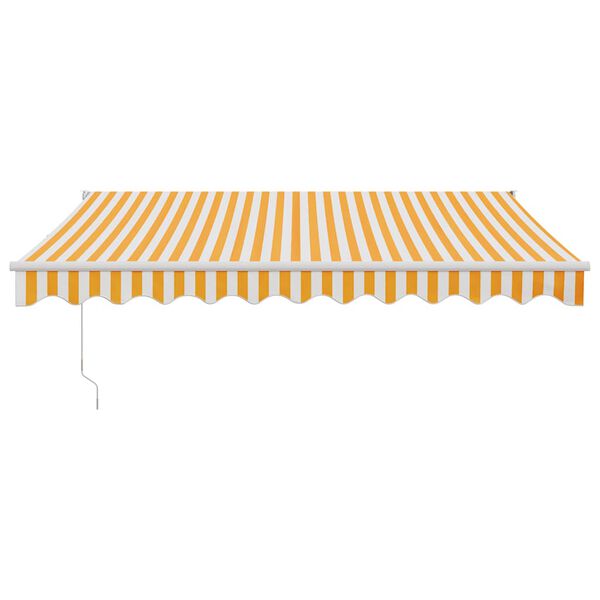vidaXL Toldo retr&aacute;ctil autom&aacute;tico amarillo y blanco 3x2,5 m