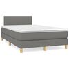 vidaXL Cama box spring con colch&oacute;n y LED tela marr&oacute;n oscuro 120x190 cm