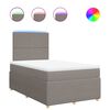 vidaXL Cama box spring con colch&oacute;n tela gris taupe 120x200 cm