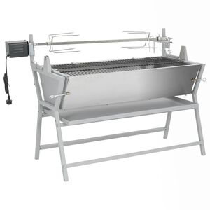vidaXL Asador barbacoa de hierro y acero inoxidable