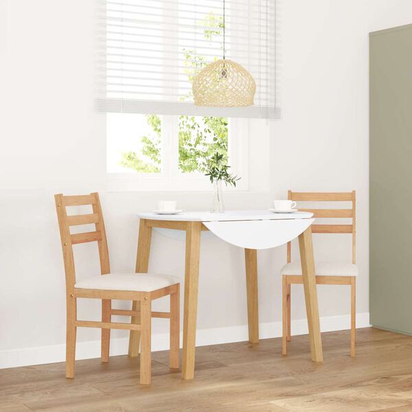 vidaXL Sillas de comedor con cojines 2 uds madera maciza caucho