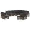 vidaXL Conjunto de sof&aacute;s de jard&iacute;n 12 uds. Gris rat&aacute;n sint&eacute;tico