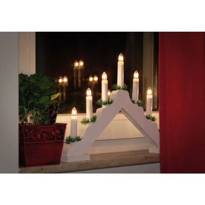 Ambiance Luces de velas navideñas de puente con 7 LED blancos