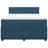 vidaXL Cama box spring con colch&oacute;n terciopelo azul 140x200 cm